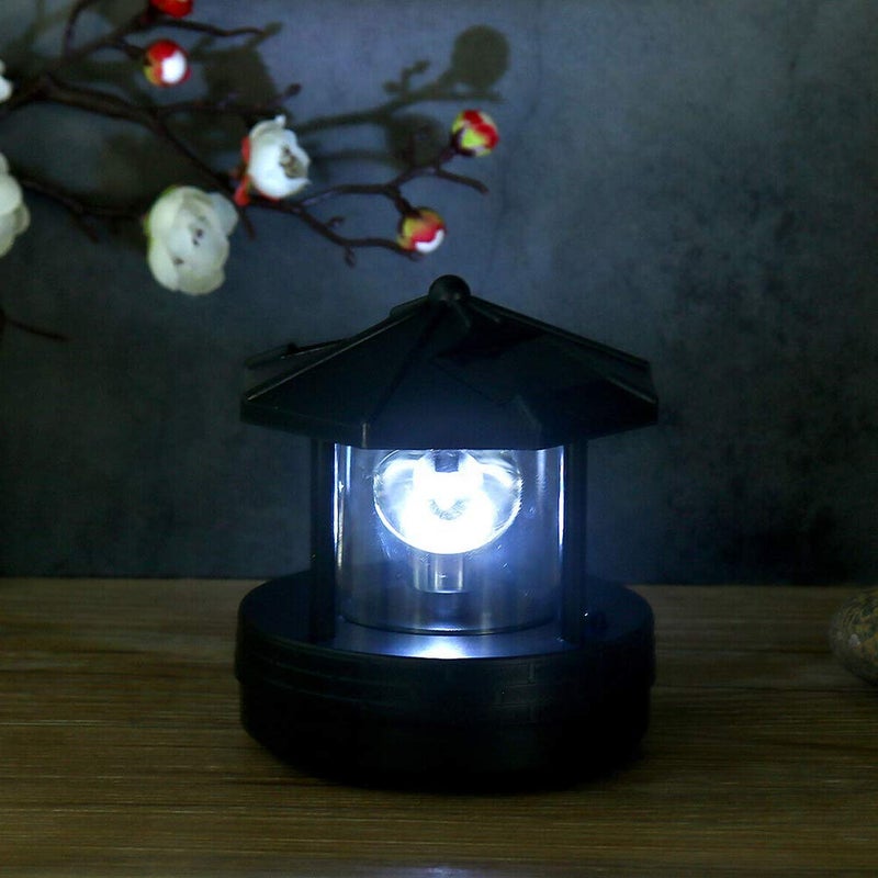 Calidaka LED Solar Powered Lighthouse,360 Degree Rotating Lamp Waterproof Statue Rotating Lights for Garden Yard Outdoor Decor - Image 5